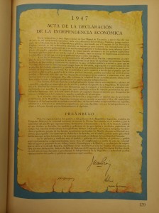 Acta de Declaración de la Independencia Económica - La Baldrich