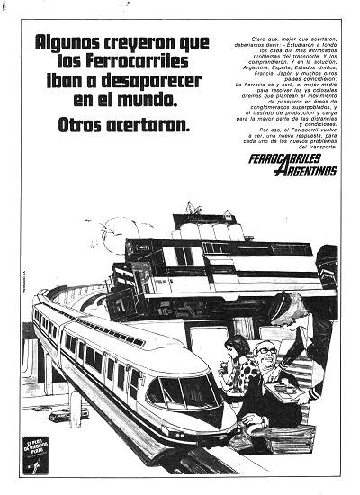Ferrocarriles Argentinos Afiche publicidad archivoferroviario.com.ar 1971
