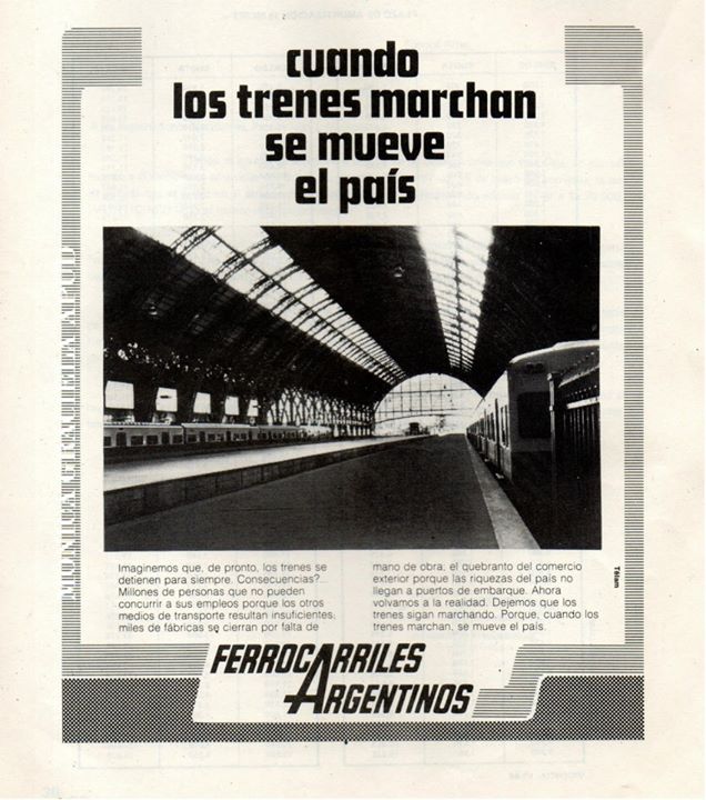 Ferrocarriles Argentinos Afiche publicidad archivoferroviario.com.ar