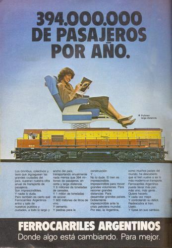 Ferrocarriles Argentinos Década del 70 - 394 millones de pasajeros por año