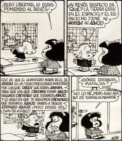 Quino Mafalda - Mapa "al revés" - Perspectiva Nacional