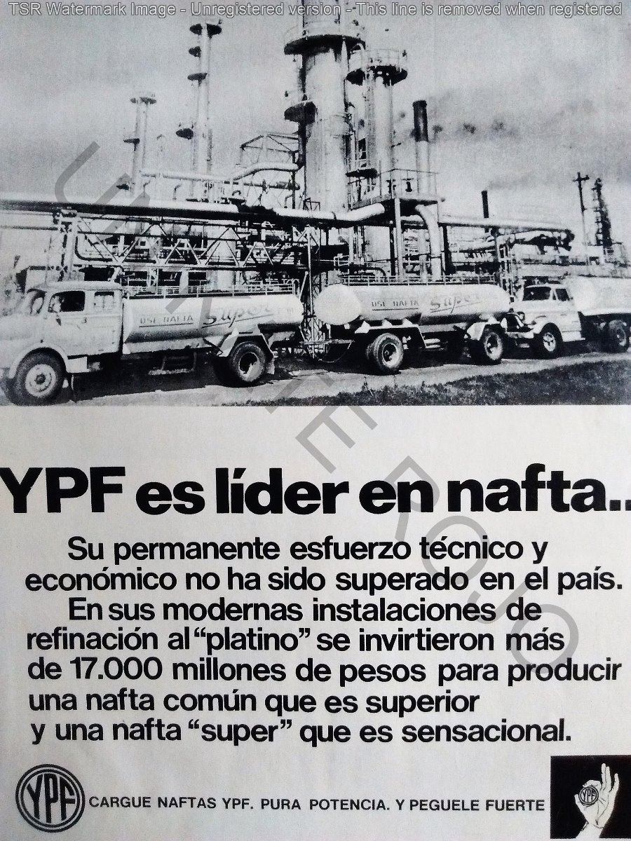 Antigua Publicidad Clipping Ypf Nafta Refinería Camión 1968