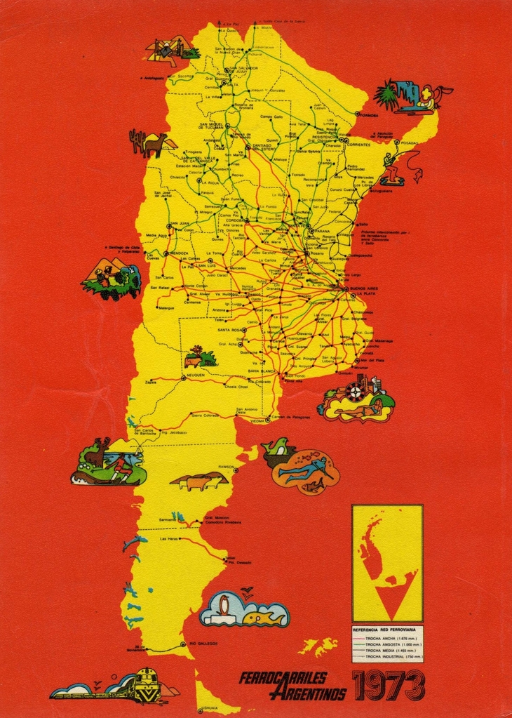 Ferrocarriles Argentinos 1973 Mapa