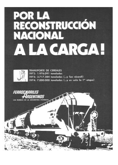 Ferrocarriles Argentinos Afiche publicidad archivoferroviario.com.ar 1974