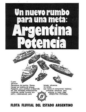 Flota Fluvial del Estado Argentino aviso 1975
